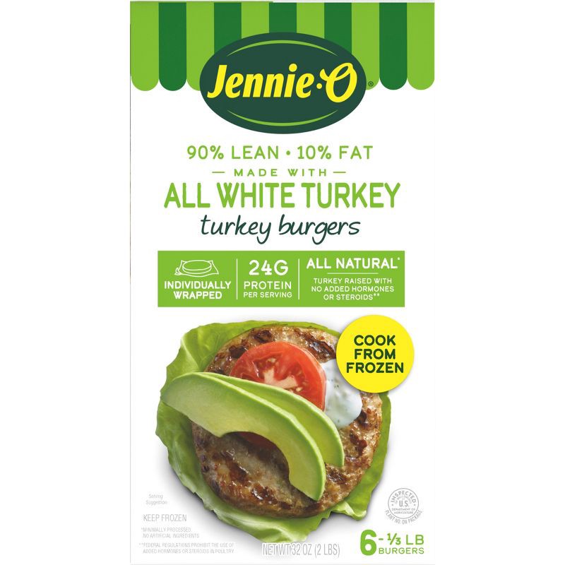 slide 3 of 10, Jennie-O All-Natural White Turkey Burger Patties - Frozen - 32oz/6ct, 32 oz, 6 ct