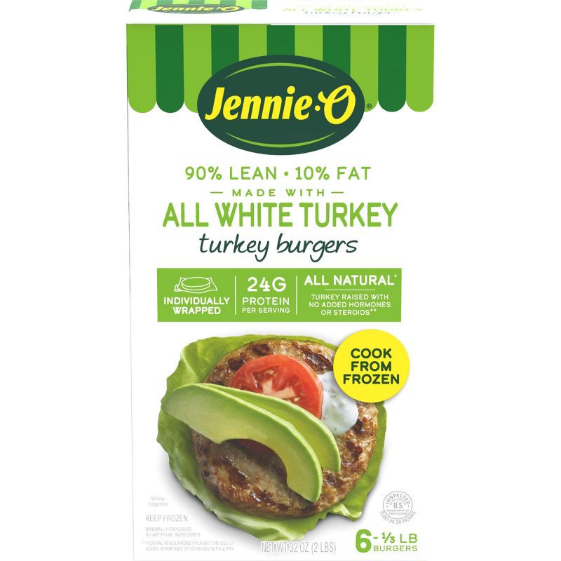 slide 4 of 10, Jennie-O All-Natural White Turkey Burger Patties - Frozen - 32oz/6ct, 32 oz, 6 ct