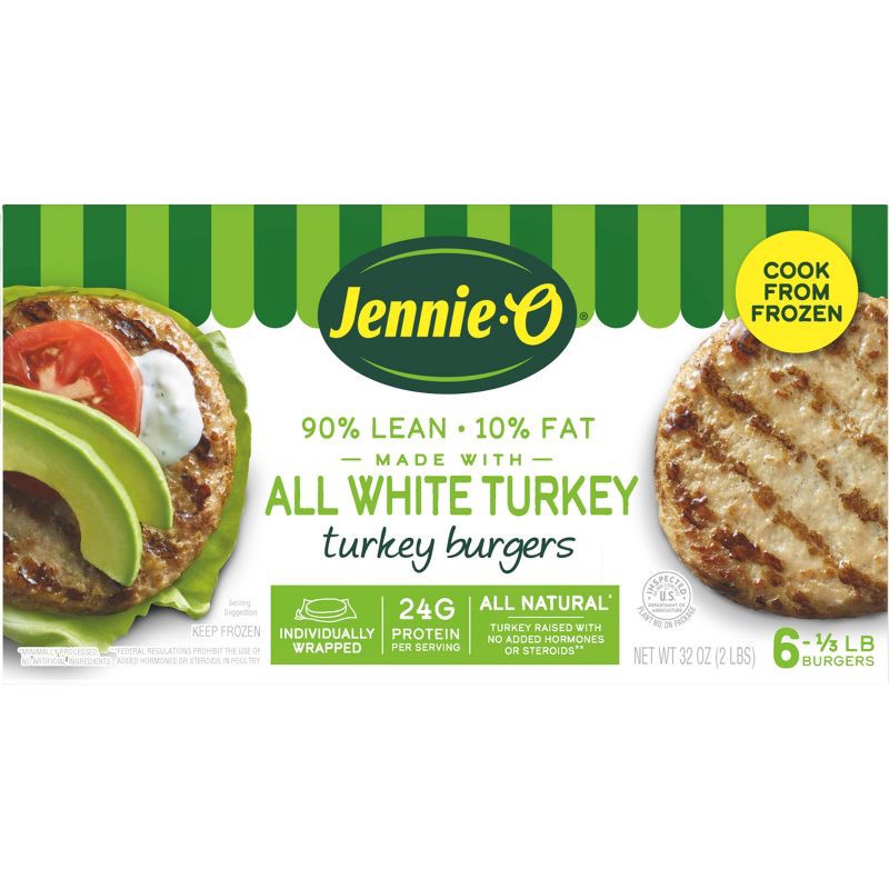 slide 1 of 10, Jennie-O All-Natural White Turkey Burgers - Frozen - 32oz/6ct, 32 oz, 6 ct