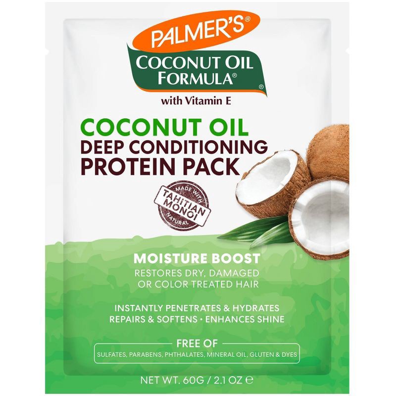 slide 1 of 4, Palmer's Palmers Coconut Oil Formula Moisture Boost Protein Pack - 2.1oz, 2.1 oz