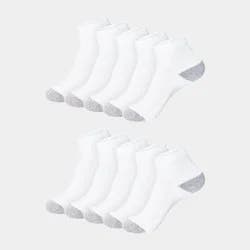 Hanes Women's Cushioned 10pk Ankle Socks - White 5-9: Midweight Knit, Banded Cuff, Stretch Fabric