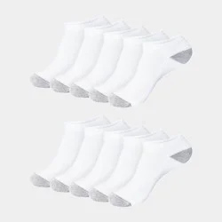 Hanes Women's Extended Size Cushioned 10pk Low Cut Socks - White 8-12: Midweight Knit, Reinforced Heel & Toe
