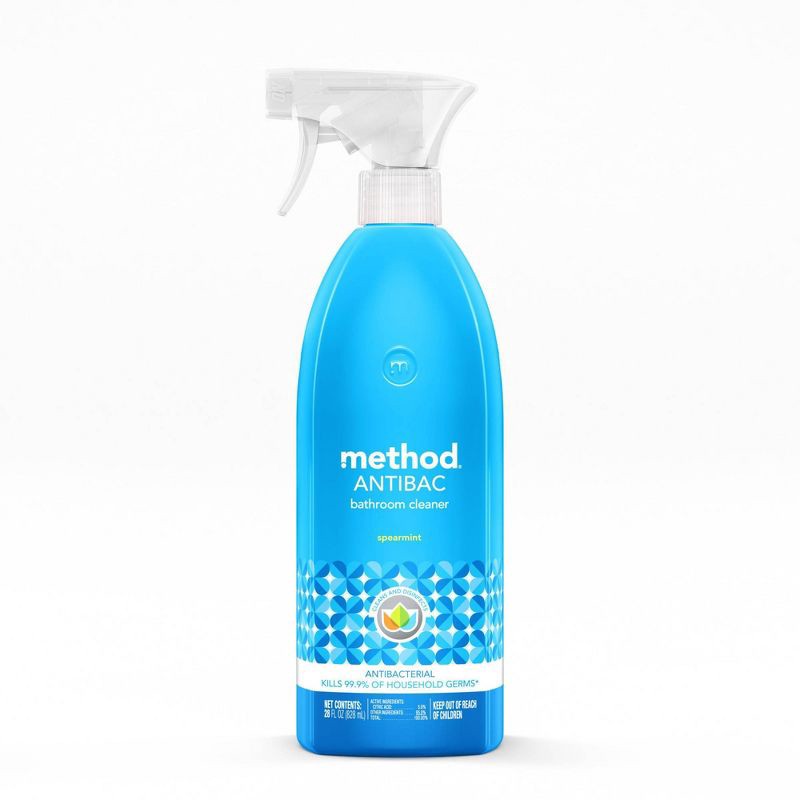 slide 1 of 5, Method Spearmint Antibacterial Bathroom Cleaner Spray Bottle - 28 fl oz, 28 fl oz