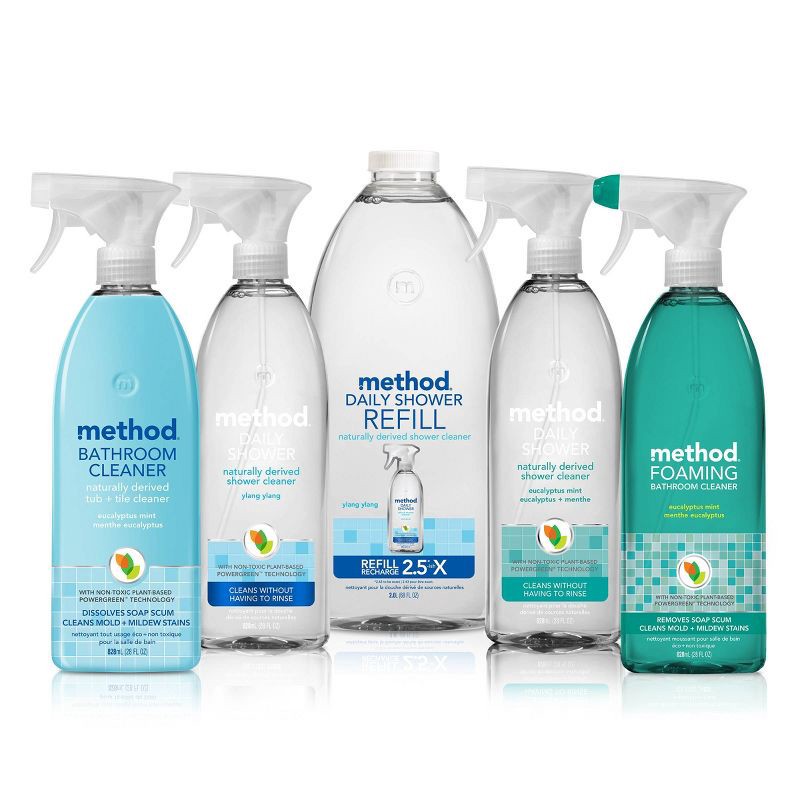 slide 3 of 5, Method Eucalyptus Mint Cleaning Products Foaming Bathroom Cleaner Spray Bottle - 28 fl oz, 28 fl oz