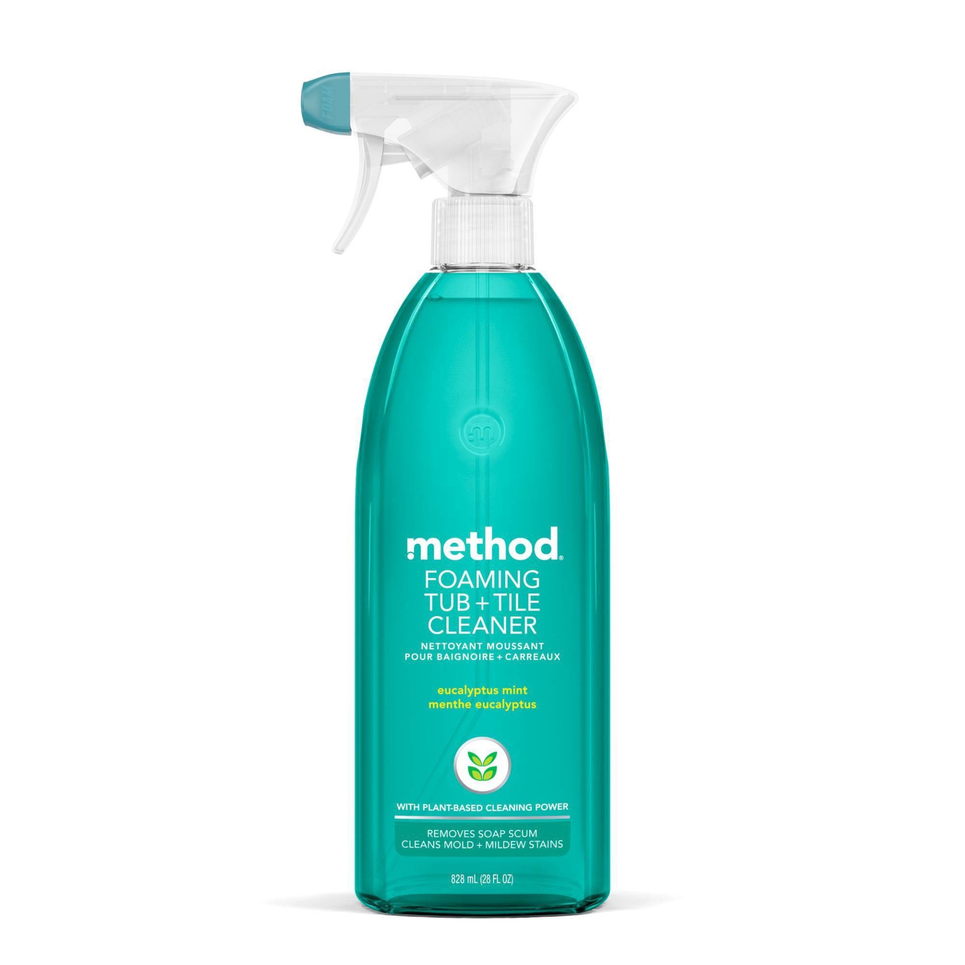 slide 1 of 3, Method Cleaning Products Foaming Bathroom Cleaner Eucalyptus Mint Spray Bottle 28 fl oz, 28 fl oz