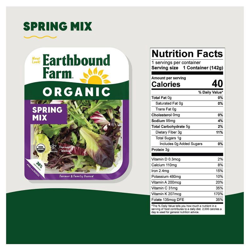 slide 2 of 3, Earthbound Farm Organic Spring Greens - 5oz, 5 oz