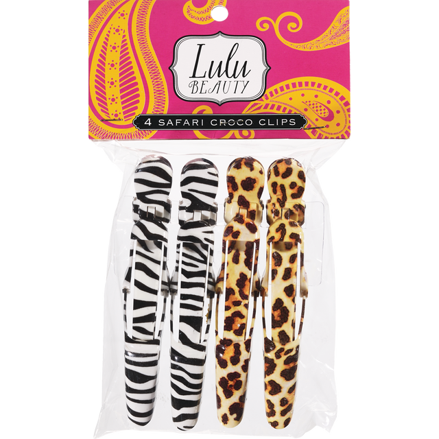 slide 1 of 1, Lulu Safari Croc Clips (4 Pack), 4 ct