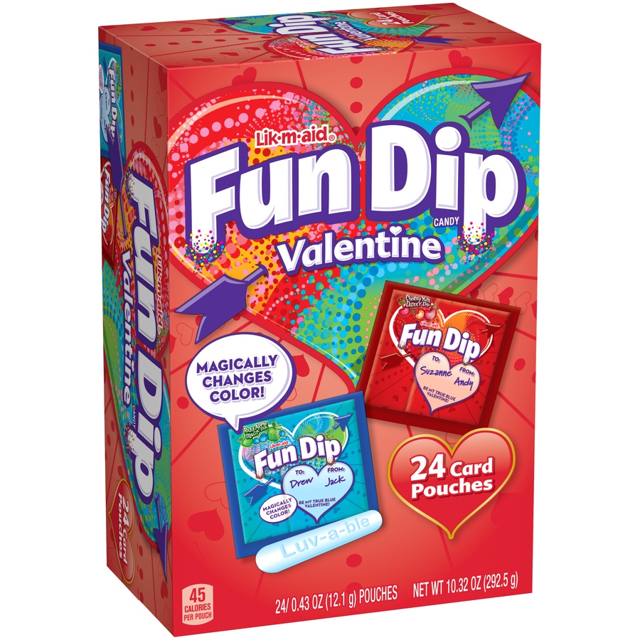 slide 2 of 8, WONKA Lik-m-Aid Valentine's Fun Dip, 24 ct; 10.32 oz