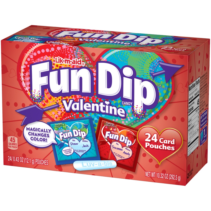 slide 3 of 8, WONKA Lik-m-Aid Valentine's Fun Dip, 24 ct; 10.32 oz