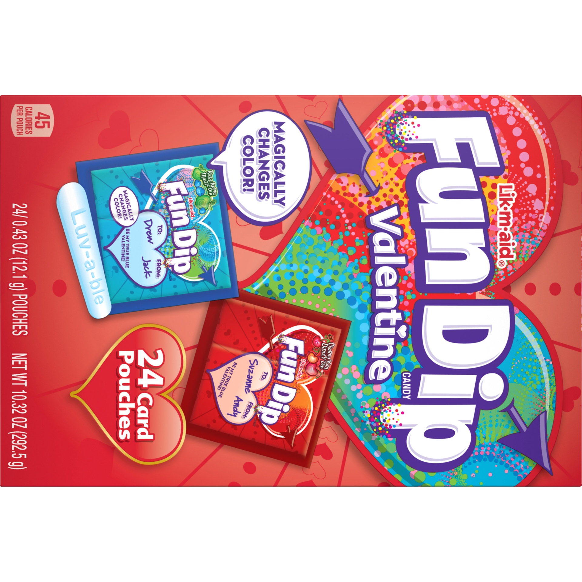 slide 6 of 8, WONKA Lik-m-Aid Valentine's Fun Dip, 24 ct; 10.32 oz