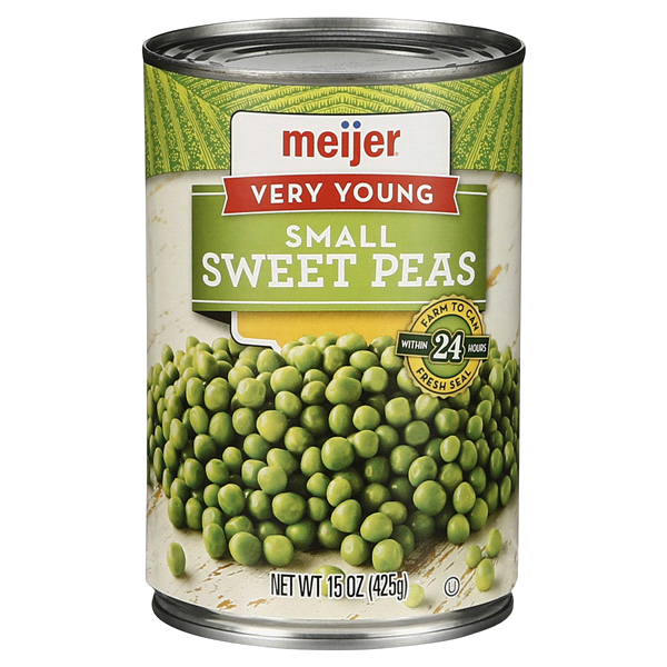 slide 1 of 1, Meijer Peas Sweet Very Small, 15 oz