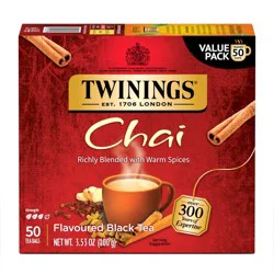 Twinings Chai Flavoured Black Tea 50 Tea Bags - 50 ct