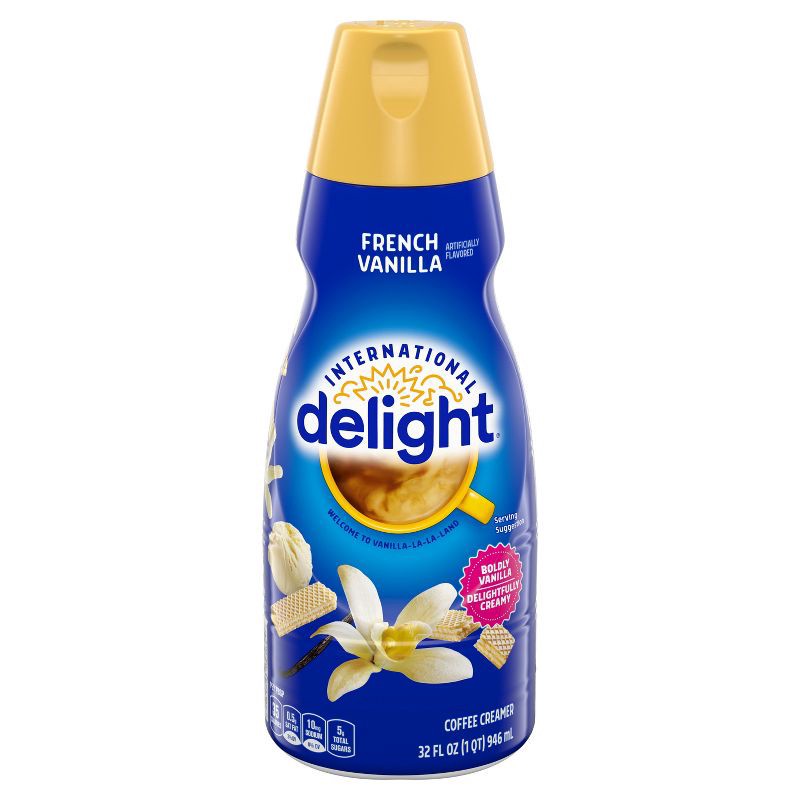 slide 11 of 13, International Delight French Vanilla Coffee Creamer - 32 fl oz (1qt) Bottle, 32 fl oz, 1 qt