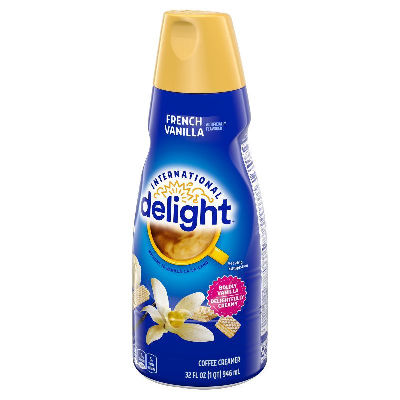 slide 9 of 13, International Delight French Vanilla Coffee Creamer - 32 fl oz (1qt) Bottle, 32 fl oz, 1 qt