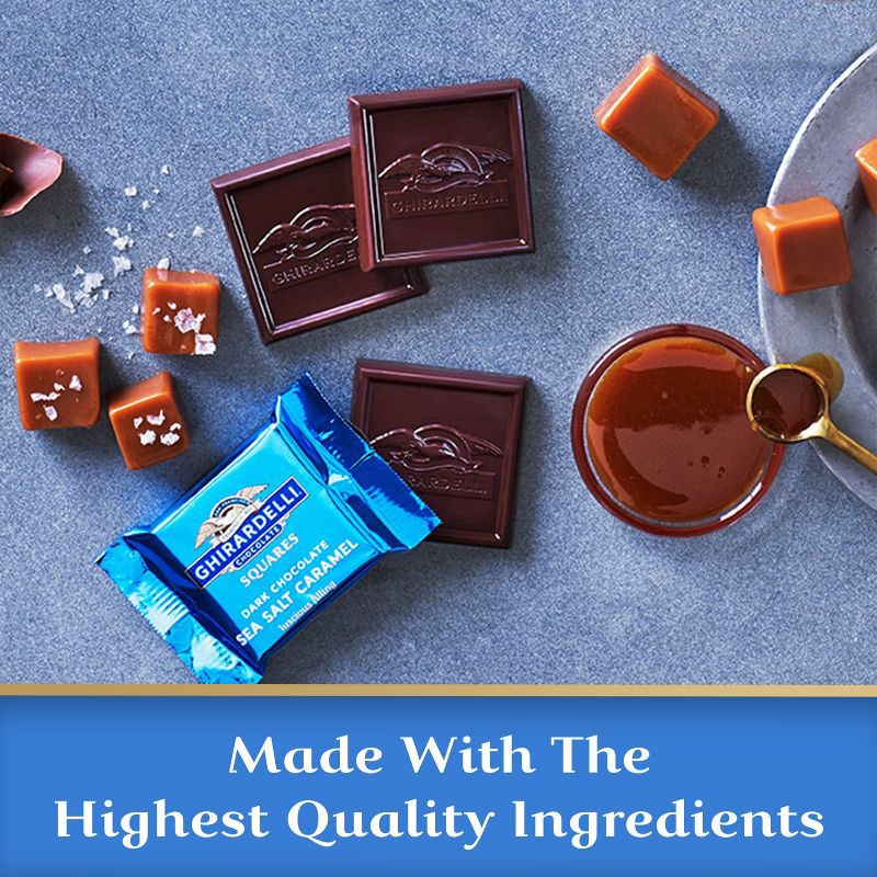 slide 3 of 6, GHIRARDELLI Dark Chocolate Sea Salt Caramel Candy SQUARES - 6.38oz, 6.38 oz