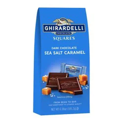 GHIRARDELLI Dark Chocolate Sea Salt Caramel Candy SQUARES - 6.38oz