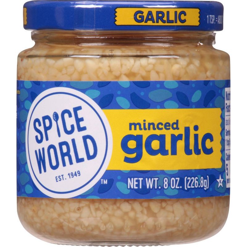 slide 1 of 8, Spice World Minced Garlic - 8oz, 8 oz