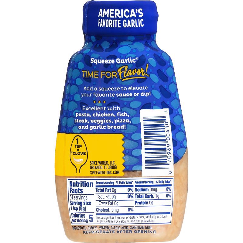 slide 2 of 9, Spice World Premium Minced Squeeze Garlic - 9.5oz, 9.5 oz
