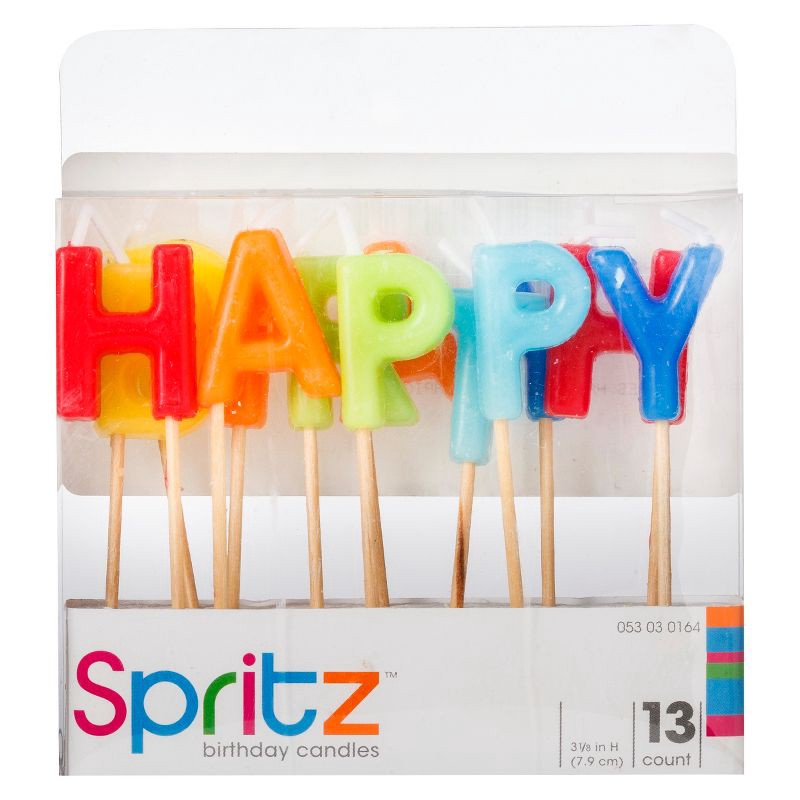 slide 1 of 2, 13ct Happy Birthday Pick Birthday Candle - Spritz™, 13 ct