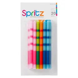 20ct Striped Birthday Candle - Spritz