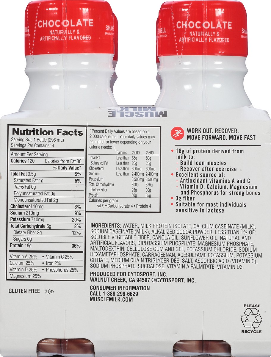 slide 5 of 12, Muscle Milk Non Dairy Chocolate Protein Shake 4 ea, 4 ct