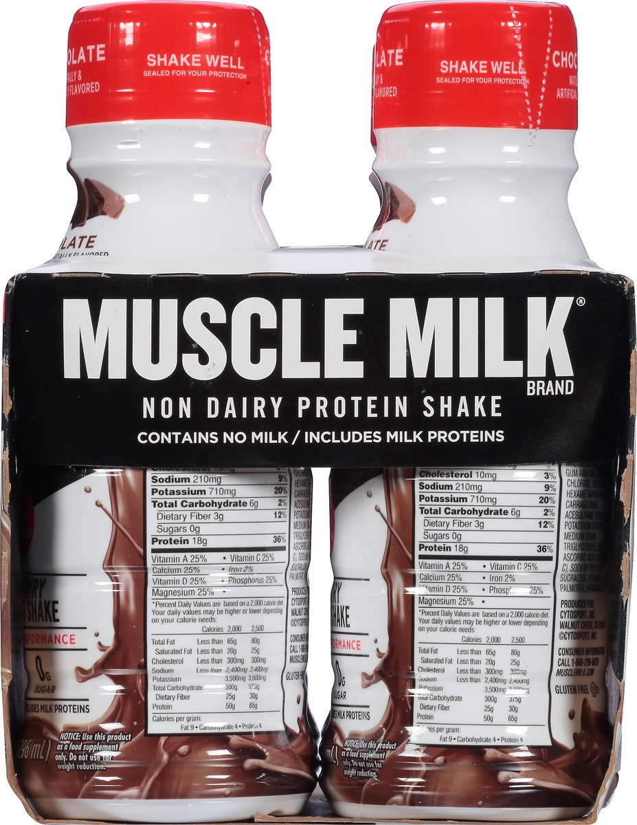 slide 11 of 12, Muscle Milk Non Dairy Chocolate Protein Shake 4 ea, 4 ct