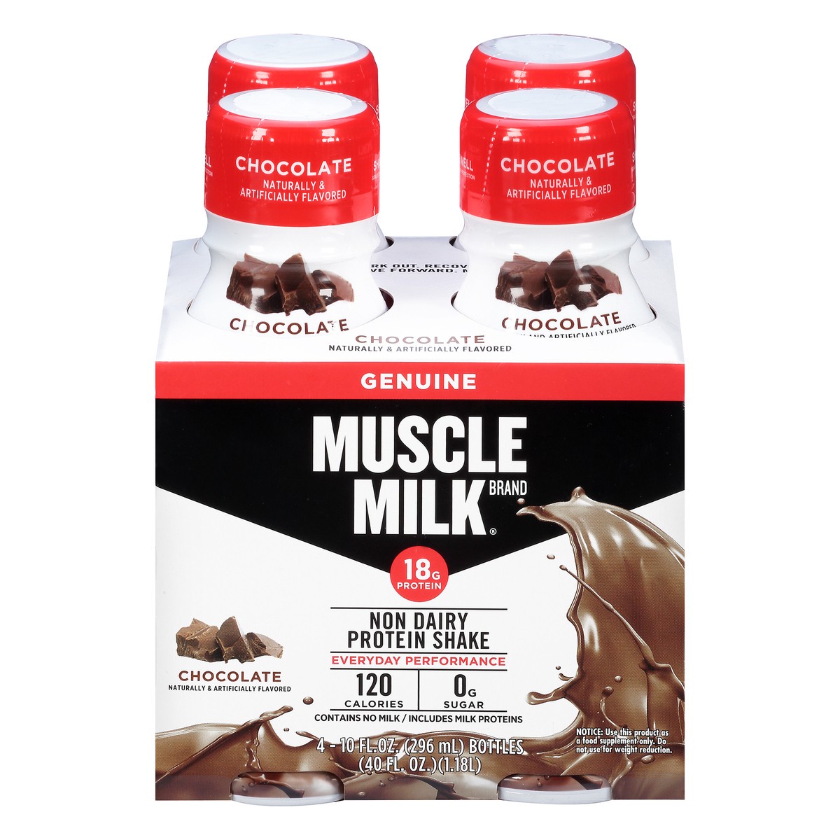 slide 6 of 12, Muscle Milk Non Dairy Chocolate Protein Shake 4 ea, 4 ct