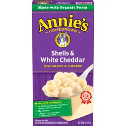 Annie's White Cheddar Shells Macaroni and Cheese with Organic Pasta, 6 oz