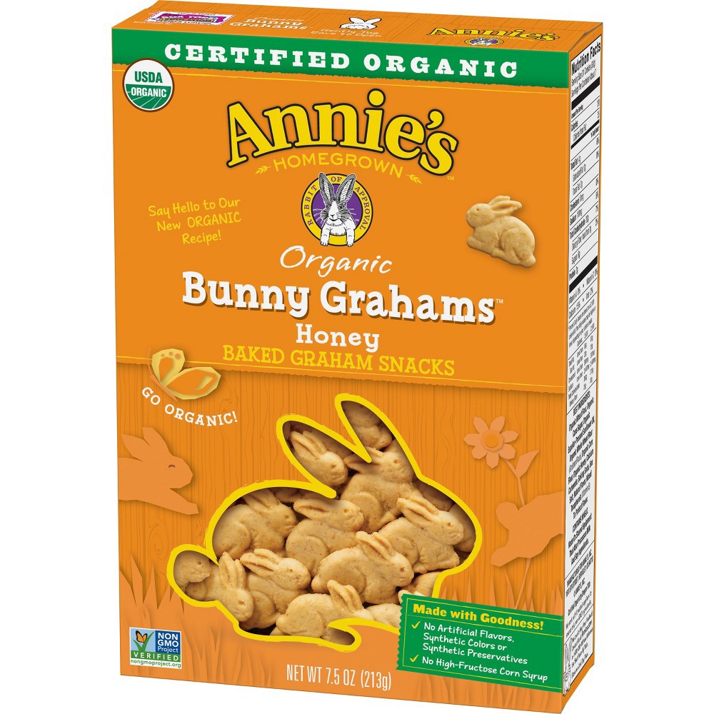 slide 3 of 3, Annie's Organic Baked Bunny Grahams Snacks, Honey, 7.5 oz, 7.5 oz
