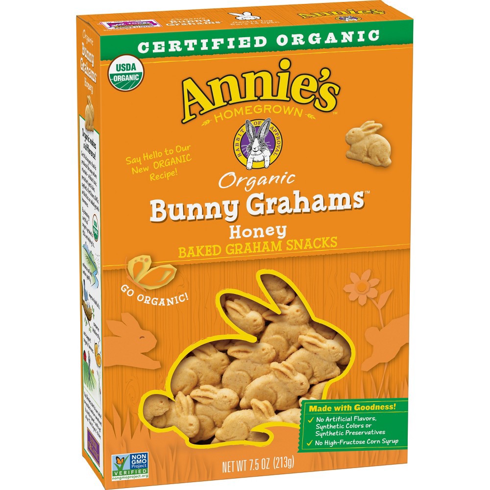 slide 2 of 3, Annie's Organic Baked Bunny Grahams Snacks, Honey, 7.5 oz, 7.5 oz