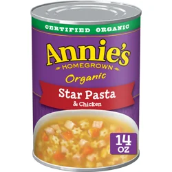 Annie's Annie’s Organic Star Pasta and Chicken Canned Soup, Ready To Serve, 14 oz