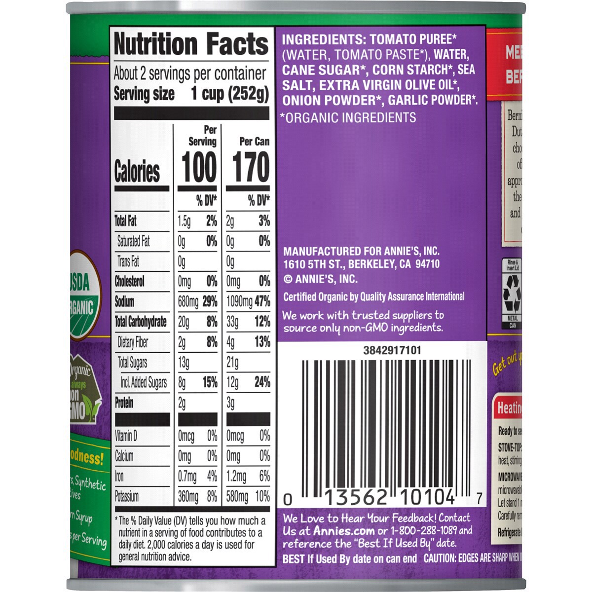 slide 2 of 2, Annie's Organic Tomato Canned Soup, Non-GMO, 14.3 oz, 14.3 oz