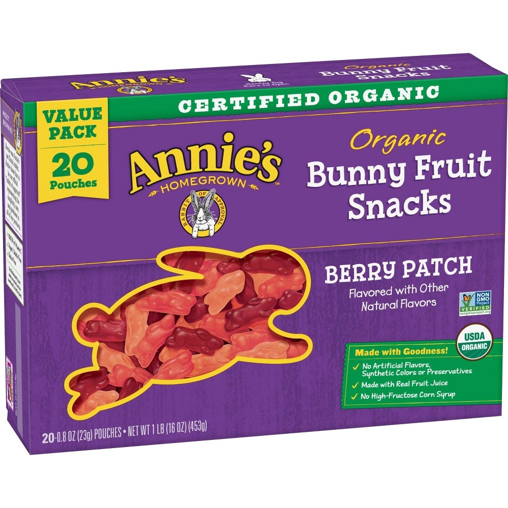 slide 2 of 3, Annie's Homegrown Berry Patch Organic Bunny Fruit Snacks, 16 oz