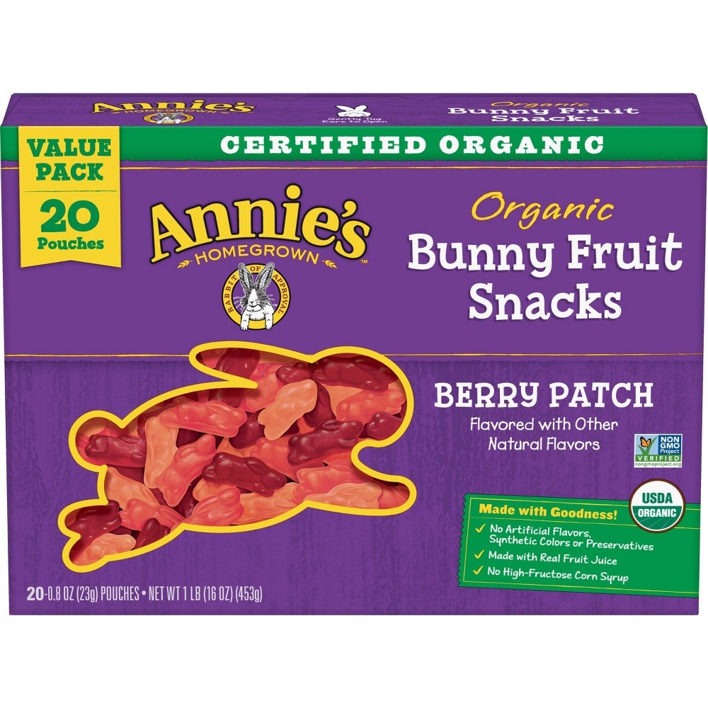 slide 3 of 3, Annie's Homegrown Berry Patch Organic Bunny Fruit Snacks, 16 oz