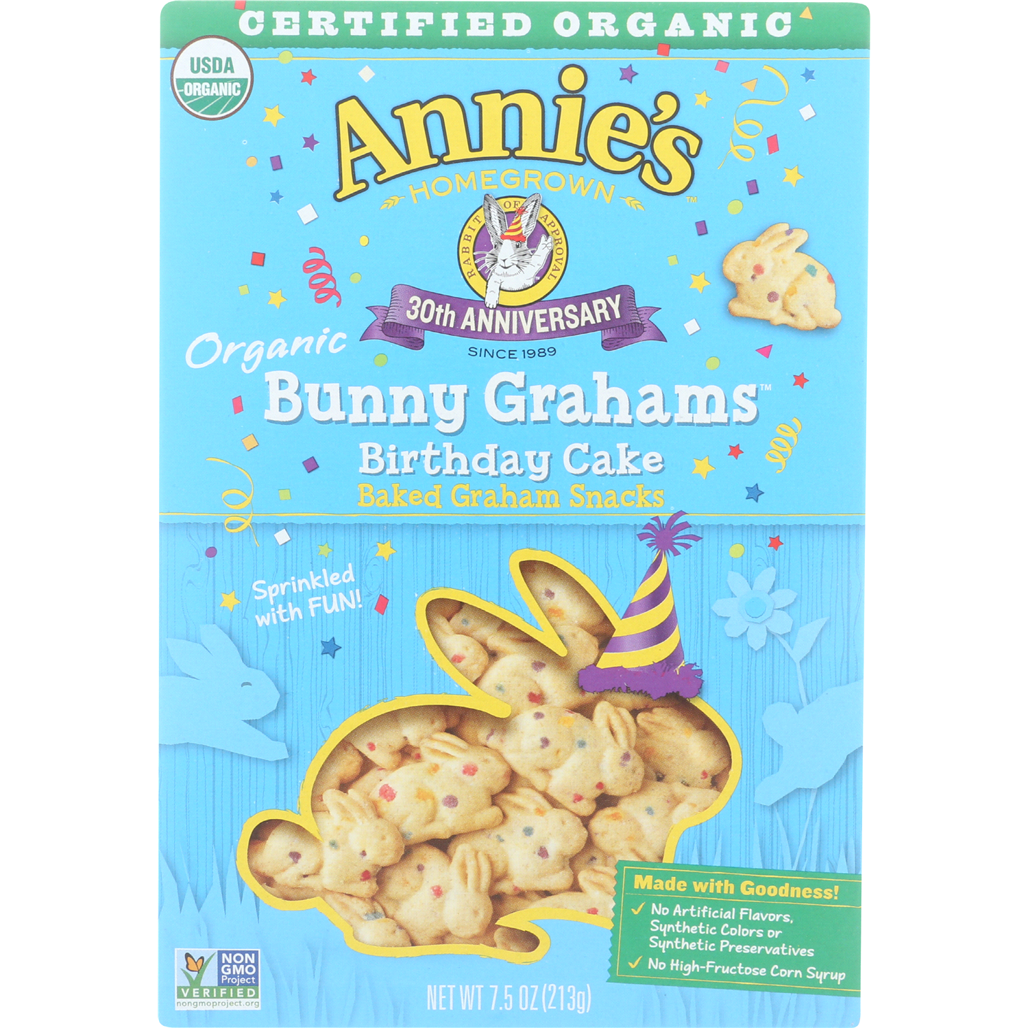 slide 1 of 4, Annie's Organic Birthday Cake Bunny Graham Snacks, 7.5 oz, 7.5 oz