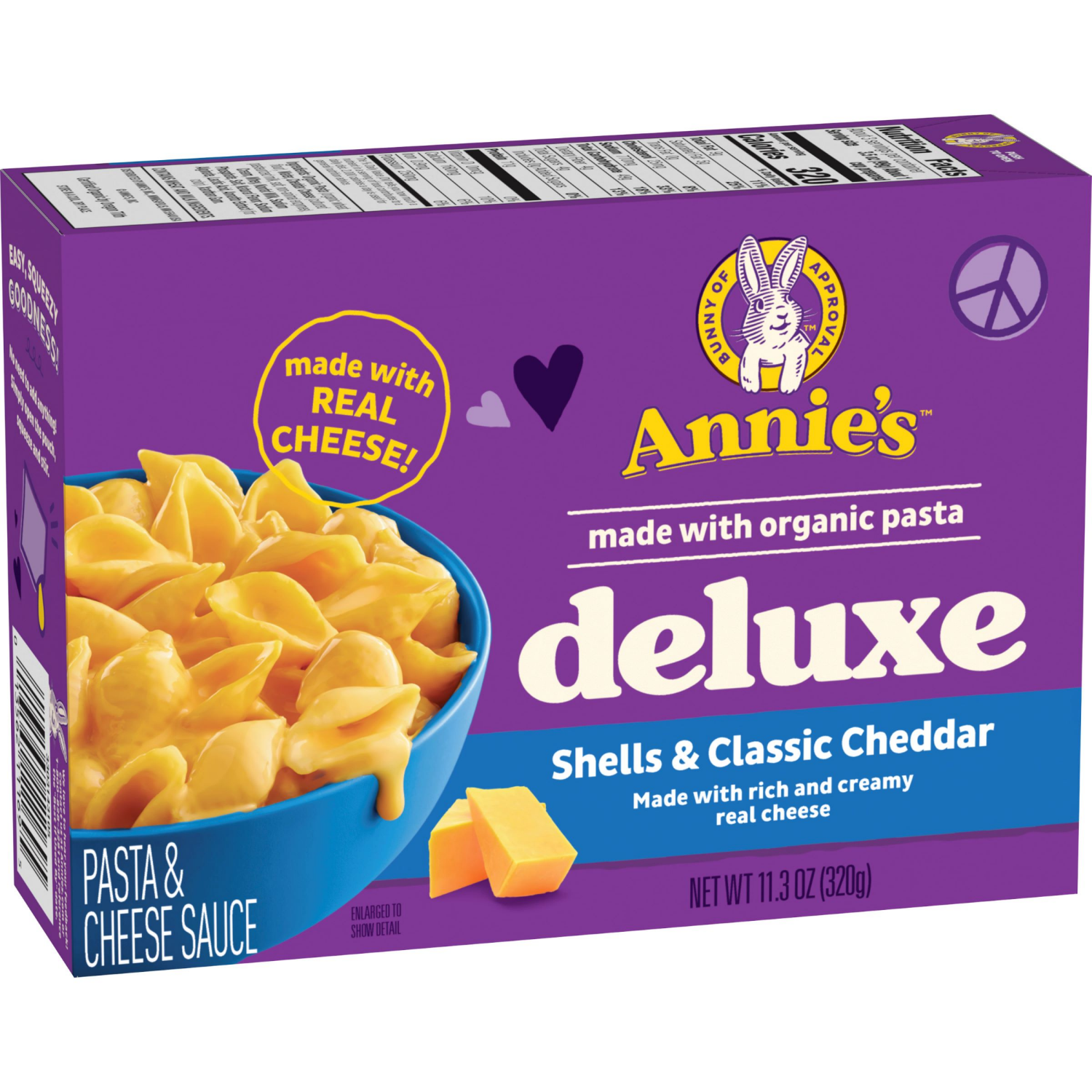 slide 4 of 5, Annie's Deluxe Macaroni and Cheese with Organic Pasta, Classic Real Cheddar Cheese and Shells, 11.3 oz, 11.3 oz