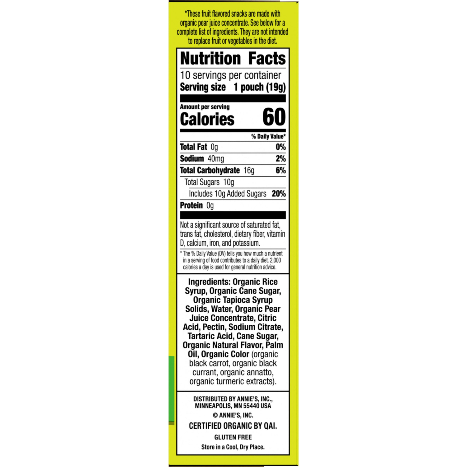 slide 5 of 6, Annie's Sour Bunnies Fruit Snacks - 7oz/10ct, 10 ct; 7 oz