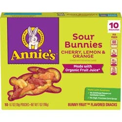 Annie's Sour Bunnies Fruit Snacks - 7oz/10ct