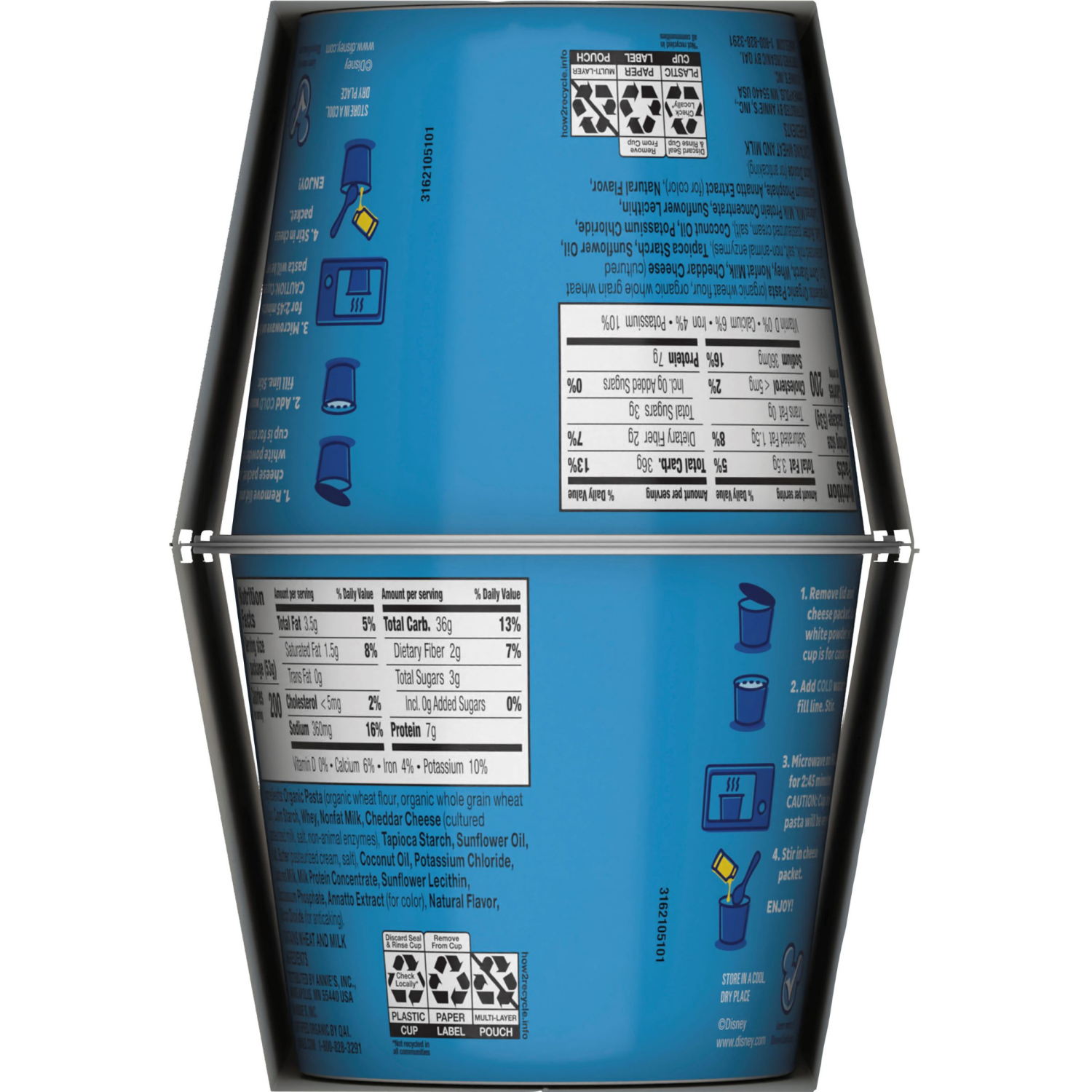 slide 2 of 3, Annie's Disney Moana Pasta & Cheddar Microwave Cup 4 Pack, 7.48 OZ, 4 ct