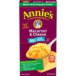 Annie's Macaroni and Cheddar, Reduced Sodium, Made with Organic Pasta, 6 oz