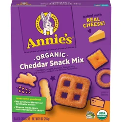 Annie's Cheddar Snack Mix With Assorted Crackers and Pretzels, Made with Real Cheese, 9 oz