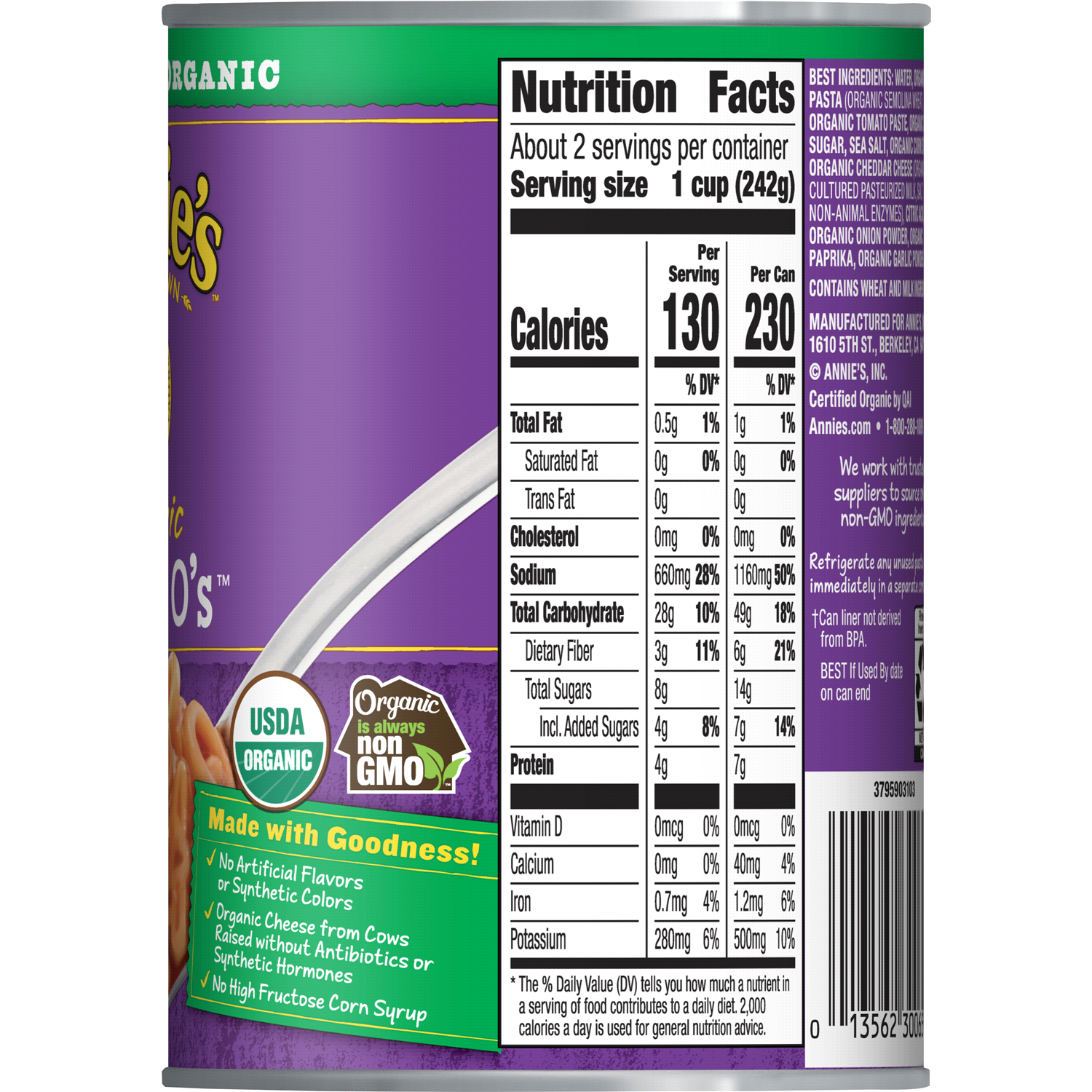 slide 2 of 3, Annie's Organic Bernie O's, Canned Pasta in Tomato and Cheese Sauce, 15 oz, 15 oz