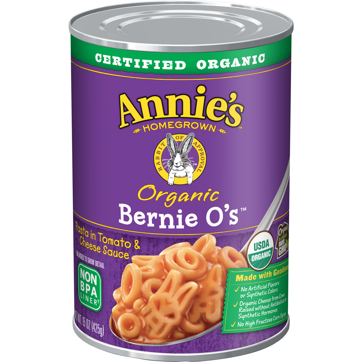slide 1 of 3, Annie's Organic Bernie O's, Canned Pasta in Tomato and Cheese Sauce, 15 oz, 15 oz