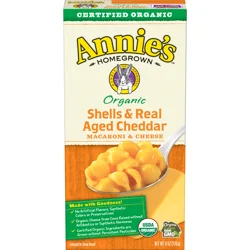 Annie's Organic Shells and Real Aged Cheddar, Made with Real Cheese, 6 oz