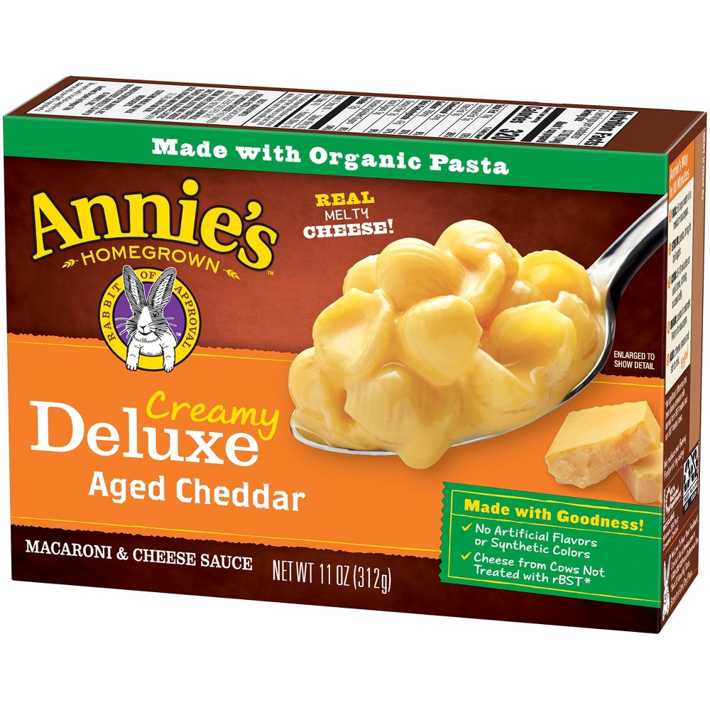 slide 3 of 4, Annie's Deluxe Shells and Aged Cheddar, Pasta and Cheese Sauce, Mac and Cheese Made with Organic Pasta, Dinner Side or Snacks, 11 oz, 11 oz