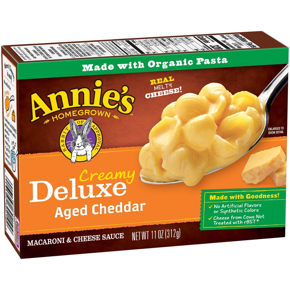 slide 2 of 4, Annie's Deluxe Shells and Aged Cheddar, Pasta and Cheese Sauce, Mac and Cheese Made with Organic Pasta, Dinner Side or Snacks, 11 oz, 11 oz