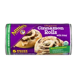Annie's Organic Cinnamon Rolls with Icing, Refrigerated Dough, 5 Rolls, 17.5 oz