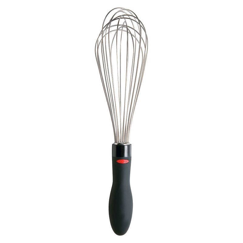slide 1 of 6, OXO 11" Balloon Whisk: Stainless Steel Wire Whisk with Grip Handle, Dishwasher-Safe, Multicolor, Ideal for Baking, 1 ct