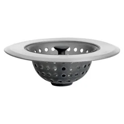 OXO Sink Strainer: Silicone &amp; Stainless Steel, Kitchen Drain Catcher, Dishwasher-Safe, Black