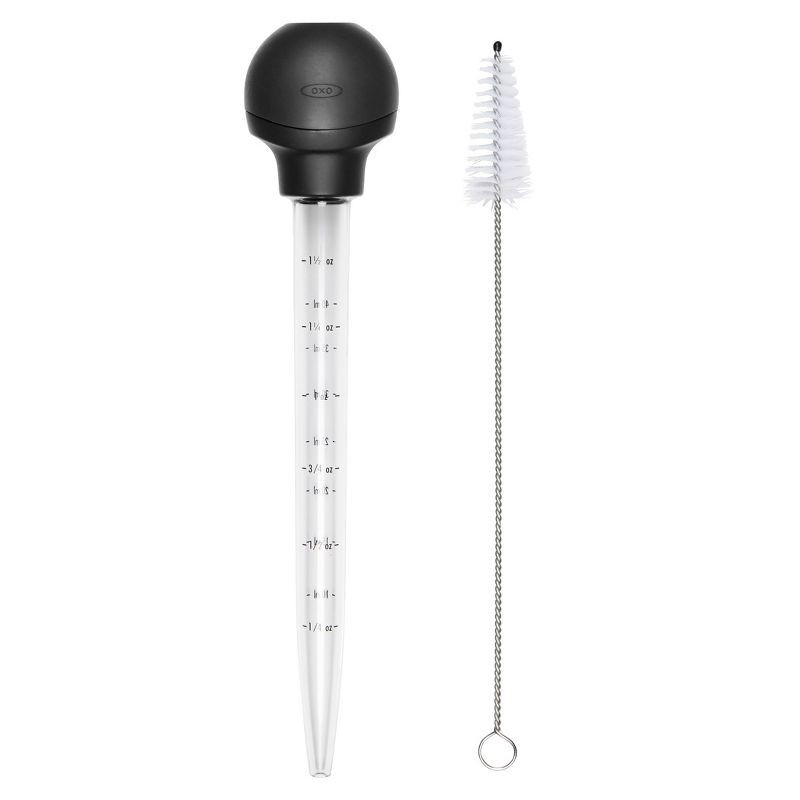 slide 1 of 4, OXO Turkey Baster with Cleaning Brush, 1 ct